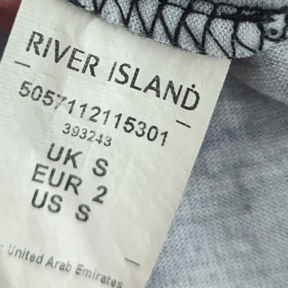 River Island ASOS Striped Grey Graphic T-shirt Muscle Fitted Tight Small - Picture 9 of 12